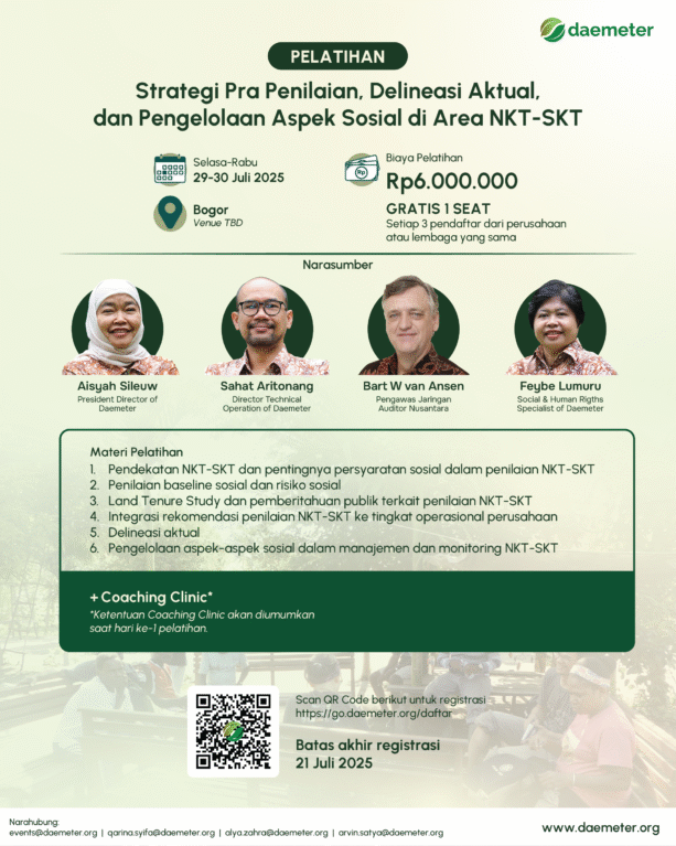 Pelatihan: Strategi Pra Penilaian, Delineasi Aktual, dan Pengelolaan Aspek Sosial di Area NKT-SKT